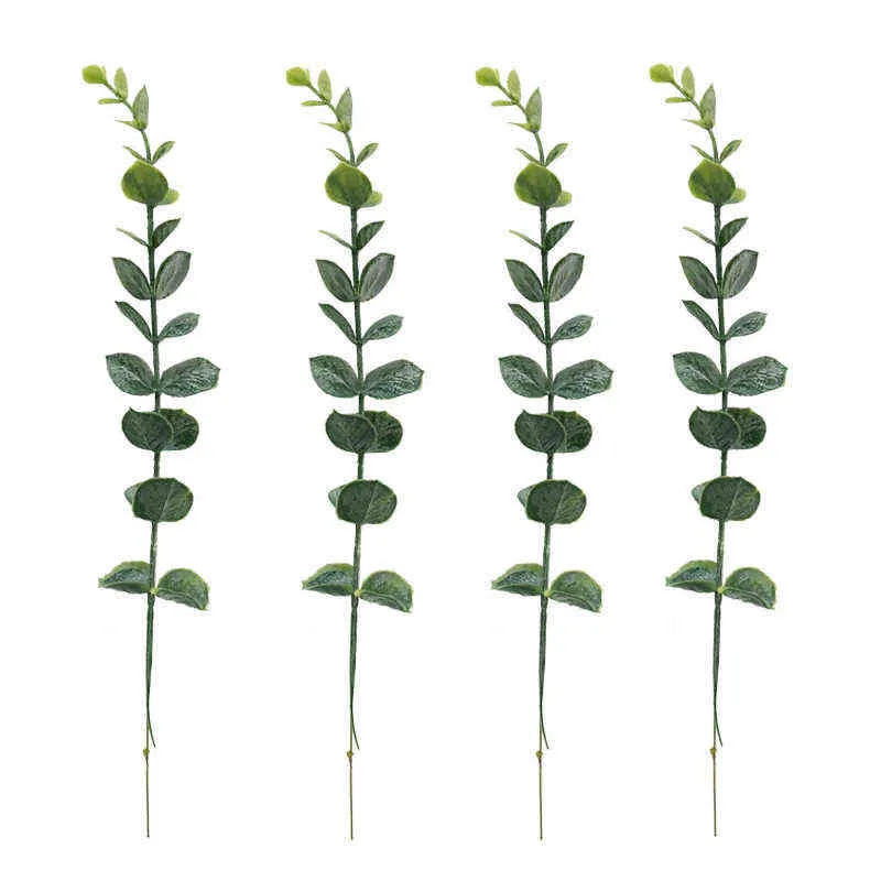 Artificielle Feuille D'eucalyptus Verdure Plantes Floral Accessoires Bouquet De Remplissage De Mariage Décoration De La Maison Faux Feuillage KB19 211104