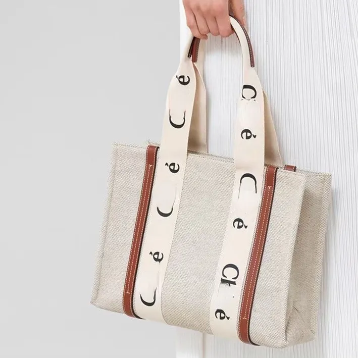 Shoulder Bags Letter Print Stripe Evening Bags Large Capacity Tote Canvas Casual Handbag Shopping Bag342R