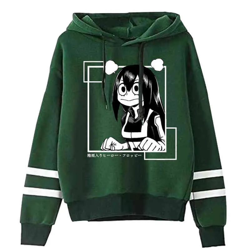 2021 Anime My Hero Academia Cosplay Jackets Kawaii Men Hoodies Anime Manga Asui Tsuyu Tops Clothes H1227