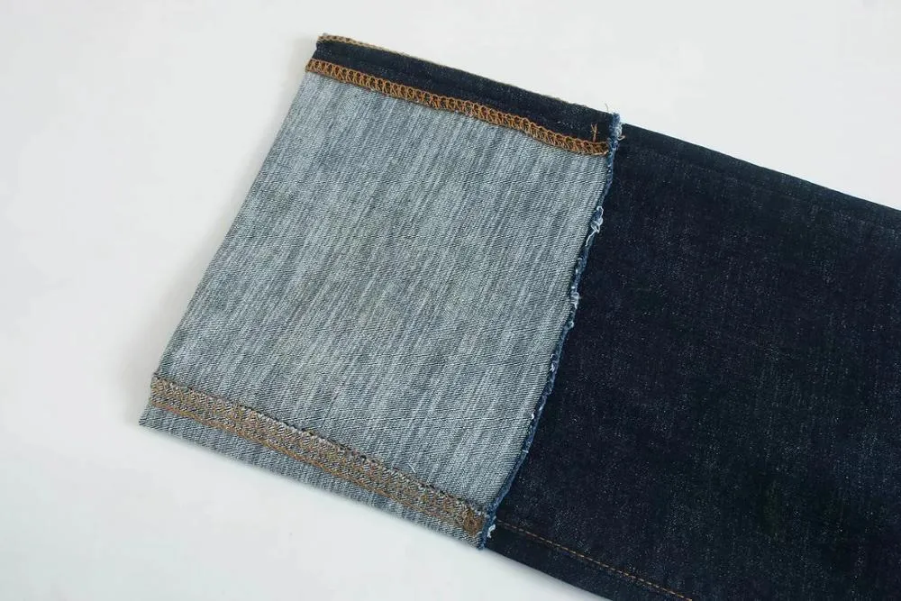 Kvinnor Höst Vinter Faded High Waist Jeans Pocket Wide-Ben Turn-Up Hems Zip Fly Fashion Casual Denim Pants 210520
