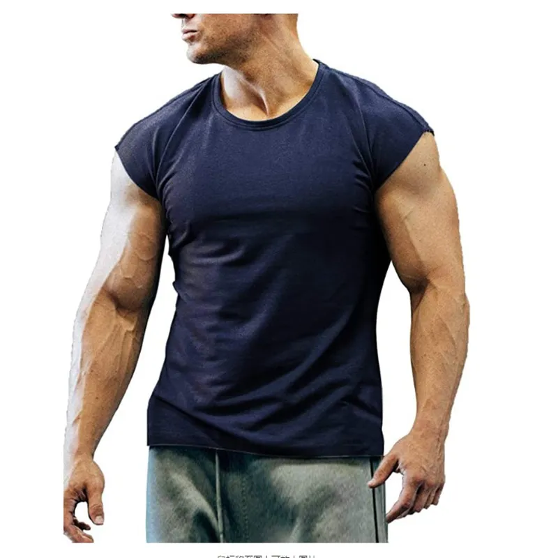 Décontracté été hommes t-shirts sport haut de course t-shirts hommes vêtements à manches courtes décontracté mode O cou respirant Fitness t-shirt vêtements de sport