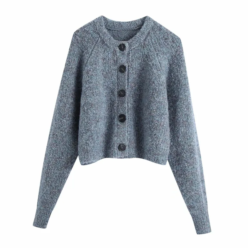 Casual Woman Loose Grey Blue Knitted Cardigan Fashion Ladies Autumn Soft Long Sleeve Sweater Female Elegant Warm Coats 210515