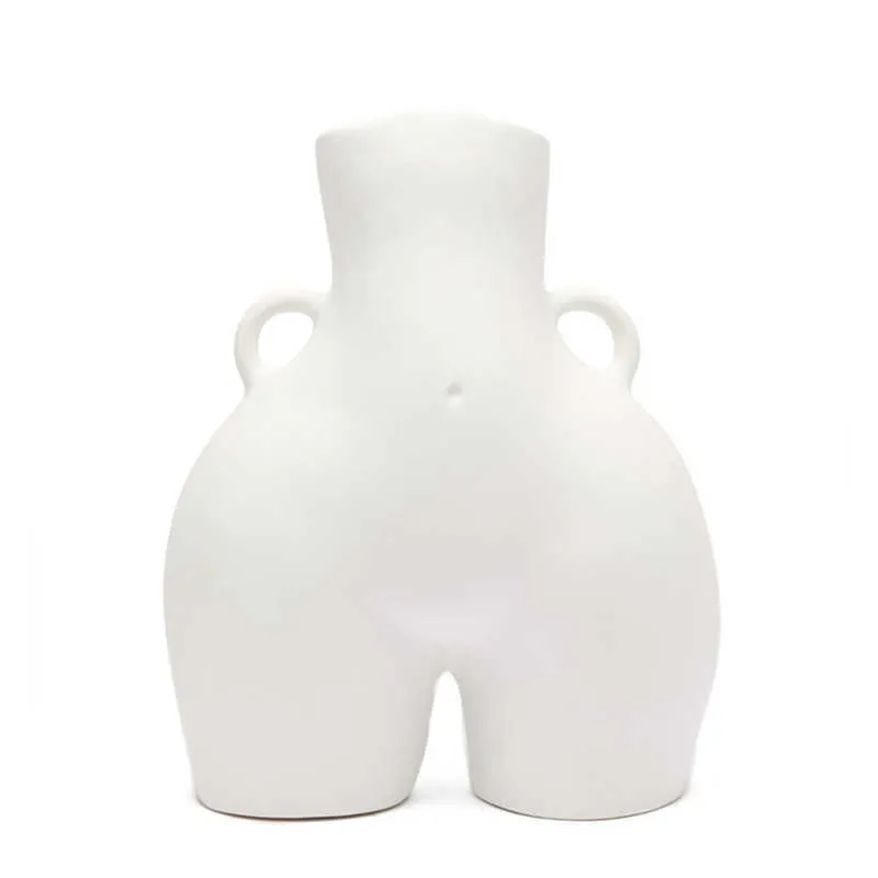 BUM Vase Arts Женское тело Ass Woman Desktop Смола Современный офис Гостиная Украшение дома Композиция Цветочный подарок AA7 210623