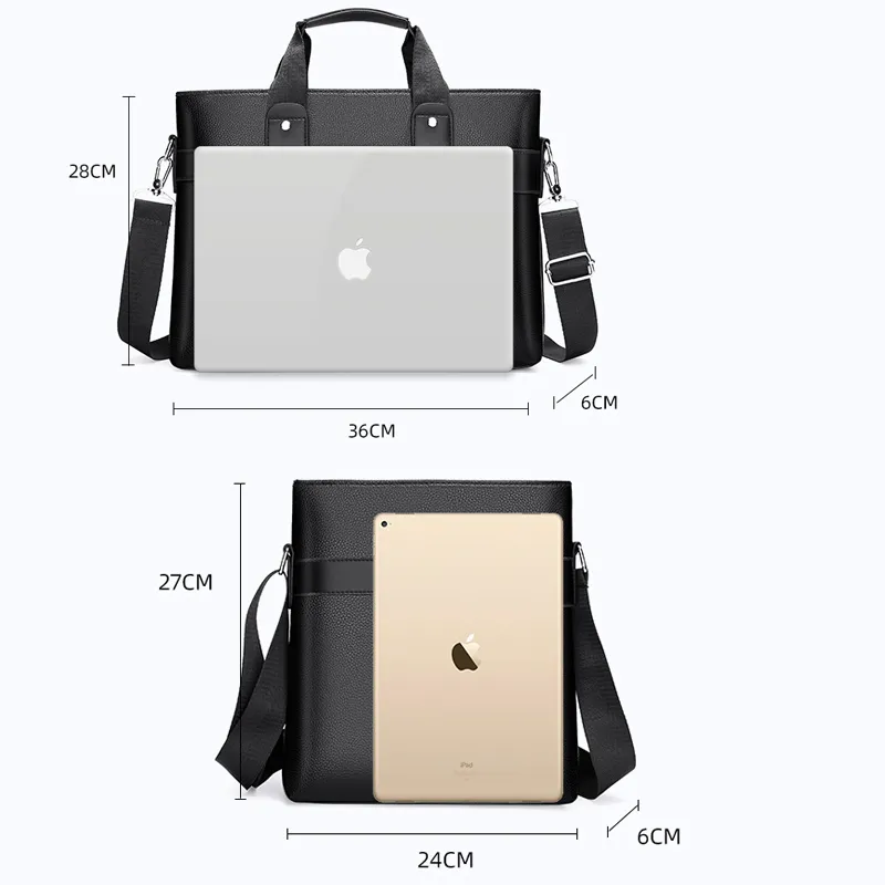 Jun teczka na ramię torebka torebka Laptop Męski folder skórzany dla dokumentów A4 Designer Tote Chain Travel Business Messenger193s