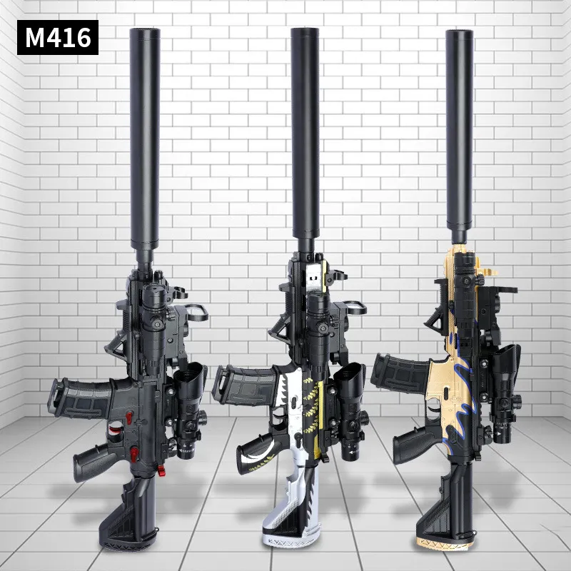 M416 Electric Automatic Rifle Water Bullet Bomb Gel Sniper Toy Gun Blaster Pistol Plastic Model For Boys Kids Adults Shooting Gift