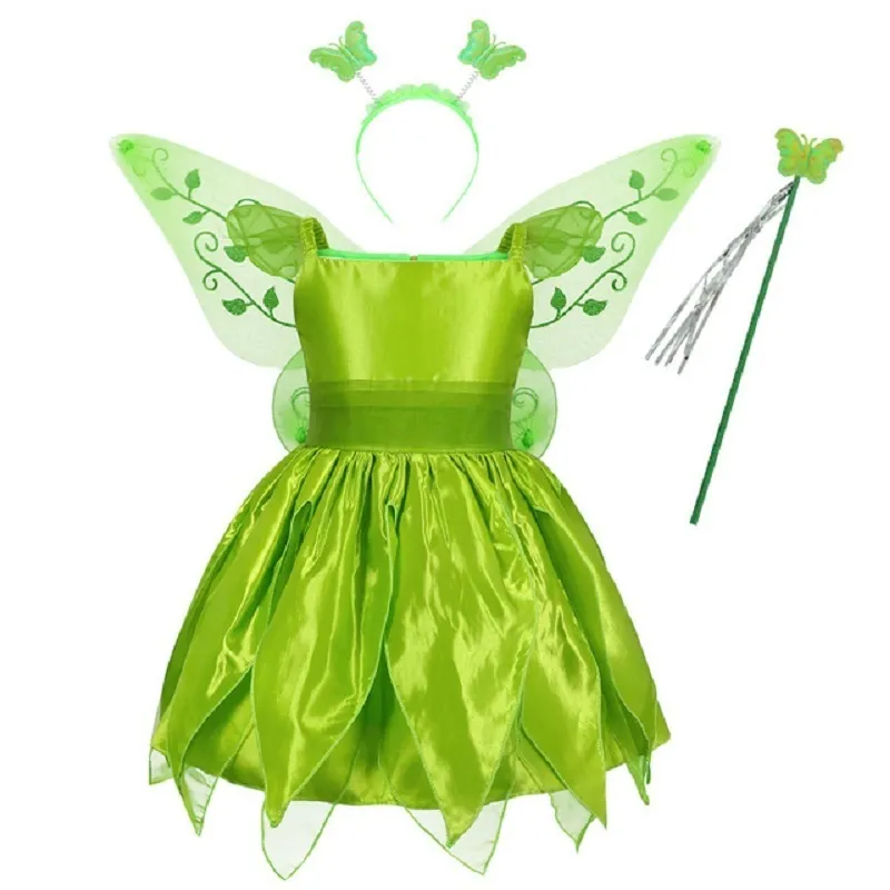 Платье цветочной феи для девочек, детское нарядное платье принцессы-феи с крыльями, детский костюм принцессы на Хэллоуин, праздничная одежда эльфов 22039999667