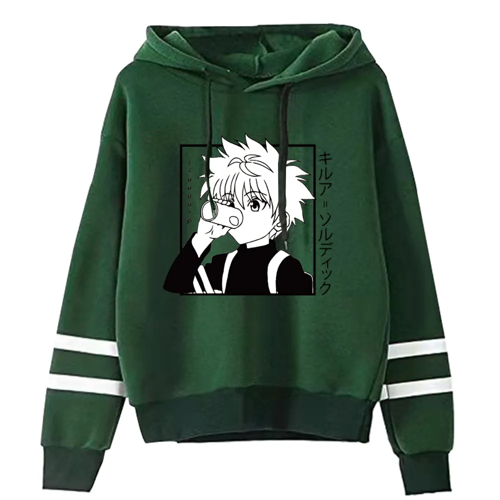 Harajuku Hunter X Hunter Hoodies Men Women Long Sleeve Sweatshirt Killua Anime Manga Black Hoodies Tops Clothes Y0319