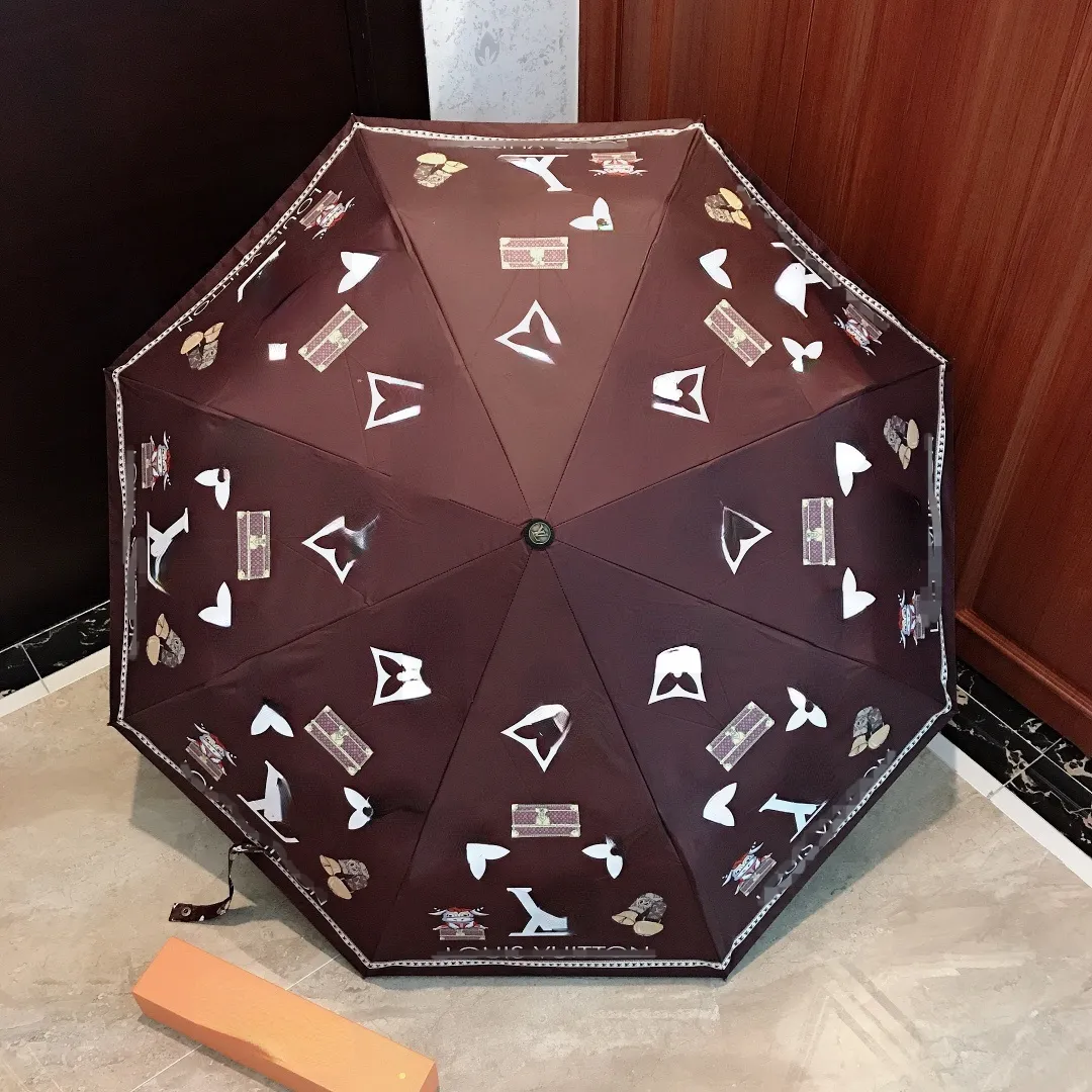 Projektant l Automatyczne vintage retro litera z drukowaniem kwiatowym parasol z odpowiednim dla Sun Rain Women Parasols Girls Folding Parrelas260i