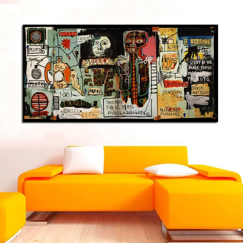 Gorący sprzedaż Basquiat Graffiti Art Canvas Malarstwo Wall Art Zdjęcia do salonu Pokój Nowoczesne Dekoracyjne zdjęcia