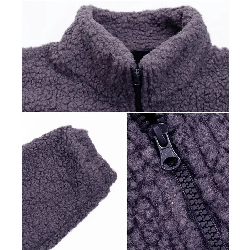 Abrigo de lana de cordero grueso y cálido para mujer, chaqueta morada de piel sintética para mujer, Parkas informales coreanas para mujer, ropa de calle, Top de lana de felpa 210421