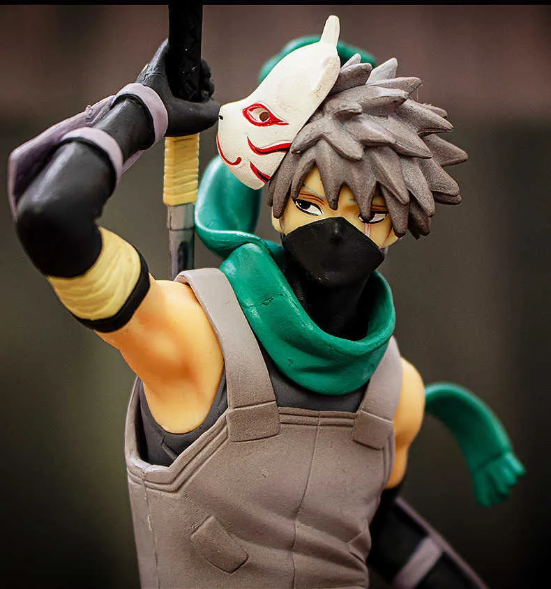 20 cm Ed Shippuden Anbu Ninja Dark Hatake Kakashi PVC Action Figure GEM Figurina Statue Modello da collezione Modello da collezione Toy Q0722957547