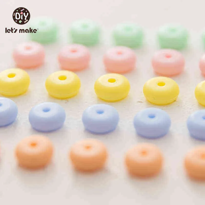 Faisons du boulier en silicone Bead12mm enfants fait à la main bricolage jouet de qualité alimentaire collier perle dentition 211106