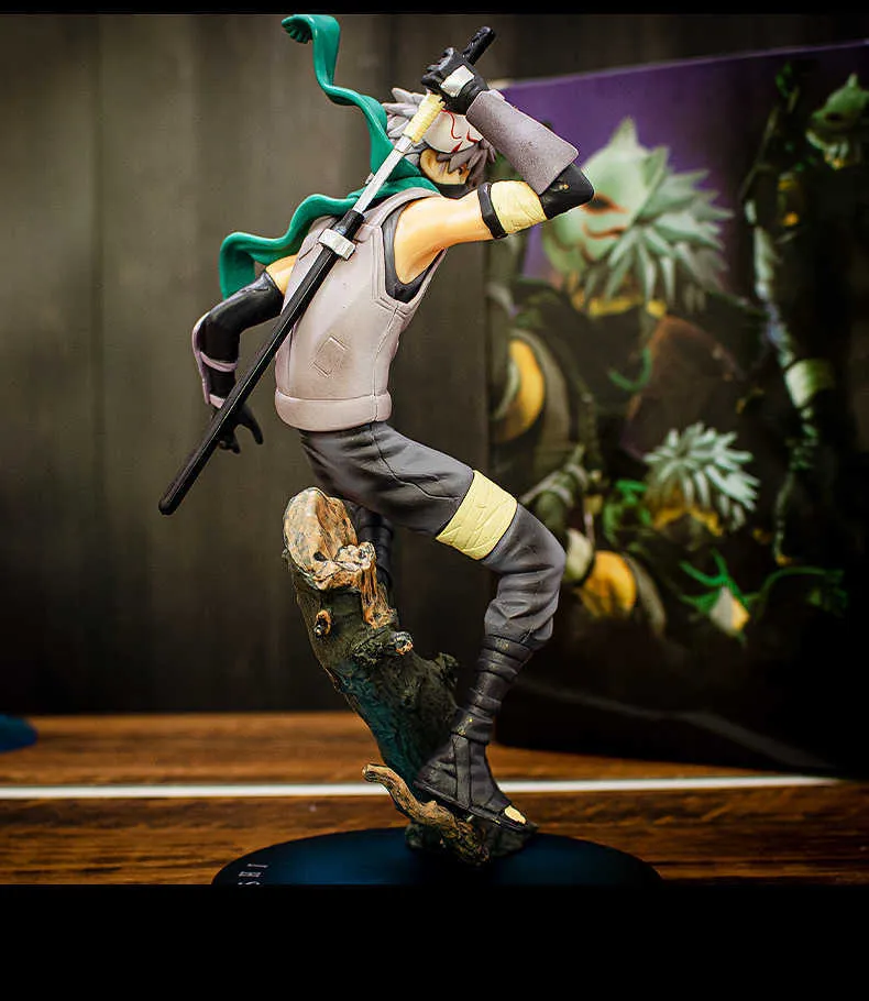 20cm Narutoed Shippuden Anbu Ninja Hatake Dark Kakashi PVC Ação Figura Figura Gem estátua Modelo colecionável Toy Q072226002455197