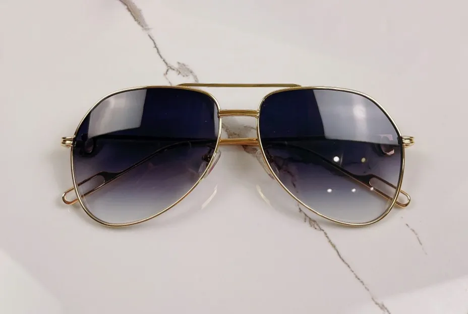 Vintage piloot zonnebrillen voor mannen Gold Metal Red Lens Fashion Sun Glasses 0110 Sonnenbrille Gafa de Sol met Box245H