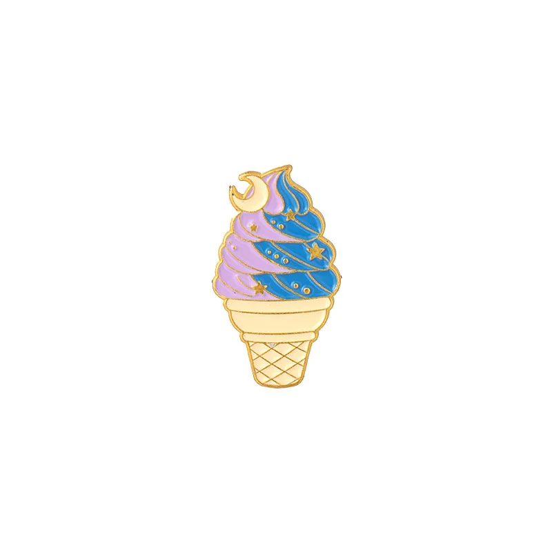 かわいいアイスクリームコーンシリーズブローチ漫画アロイエナメル惑星ラペルピンユニセックスバックパックバッグ衣類バッジ衣類アクセサン242c