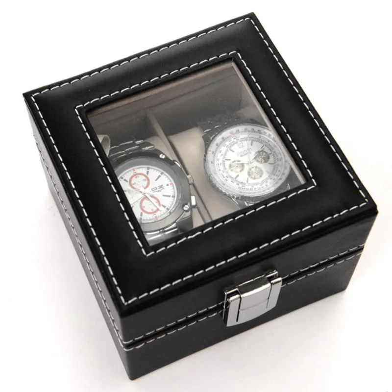 Boîtes de montres, boîtier en cuir PU, présentoir de bijoux, organisateur de luxe, support de rangement de poignet 283g