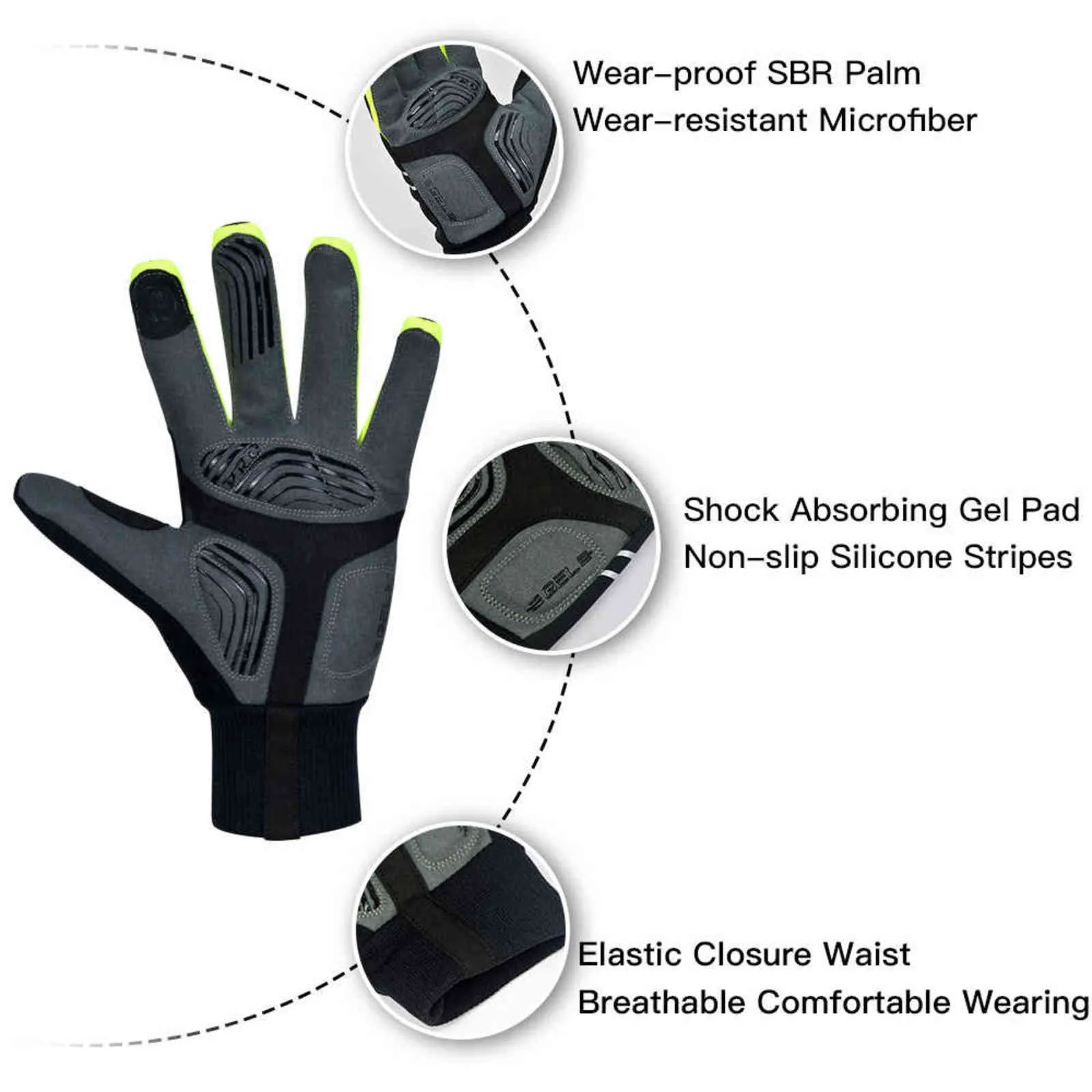 DAREVIE Fahrradhandschuhe Vollfinger-Touchscreen, winddicht, warmer Winterhandschuh, Thermo-Fleece-MTB-Fahrradhandschuh 211124