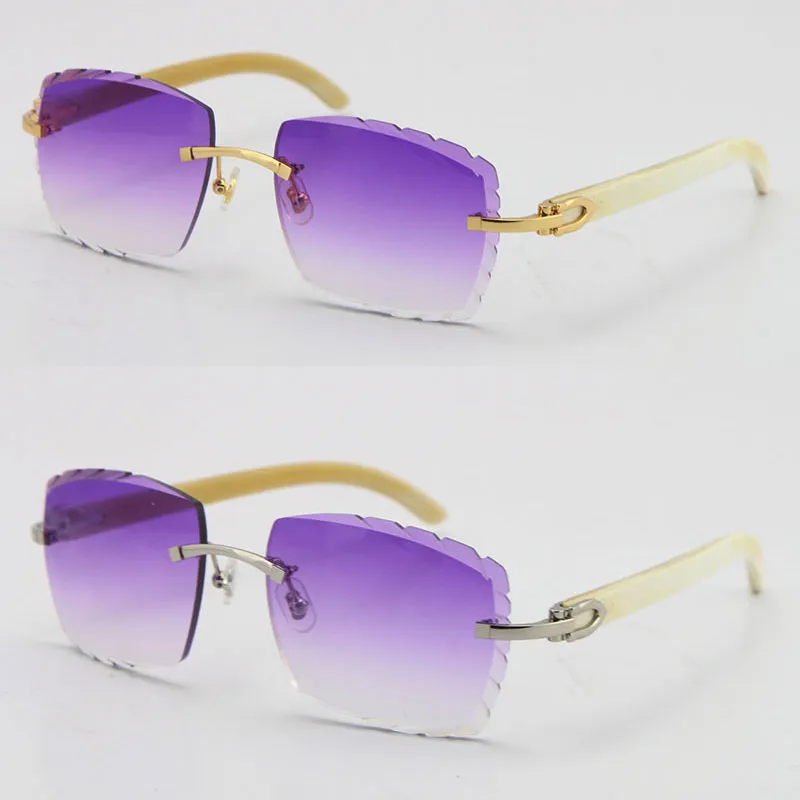 Bezprzewodowy diament Cut 3524012-A White Oryginalne Oryginalne Okulary przeciwsłoneczne Buffalo Horn Fashion Wysoka jakość