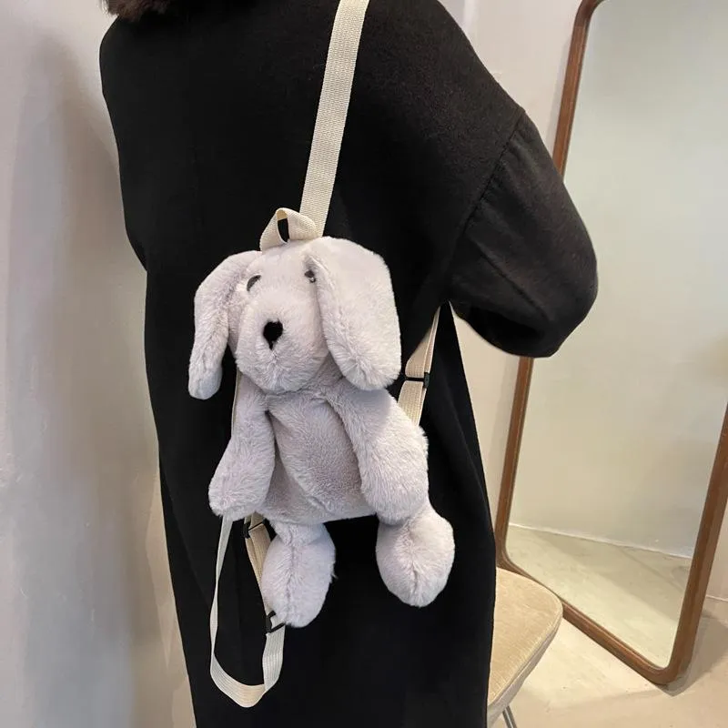 Mochila saco de pelúcia animal cão macio recheado ombros telefone moeda bolsa boneca brinquedos para crianças férias gift227n