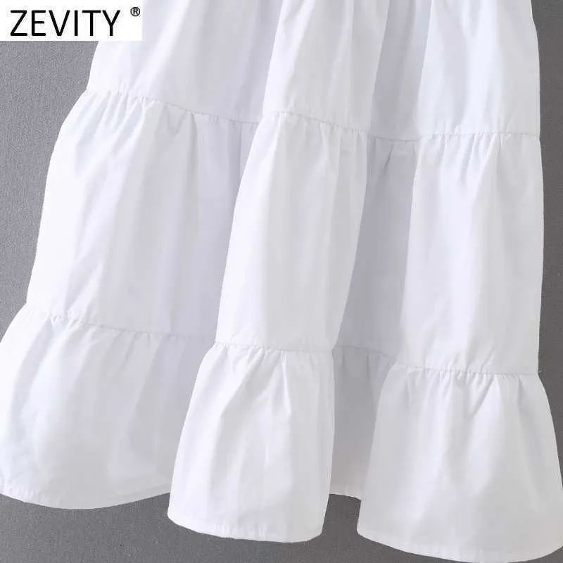 Zeveity женщины сладкие агарические кружева высокая талия эластичный белый тонкий мини-платье лето женское шикарное с коротким рукавом вечеринка Vestido DS8209 210603