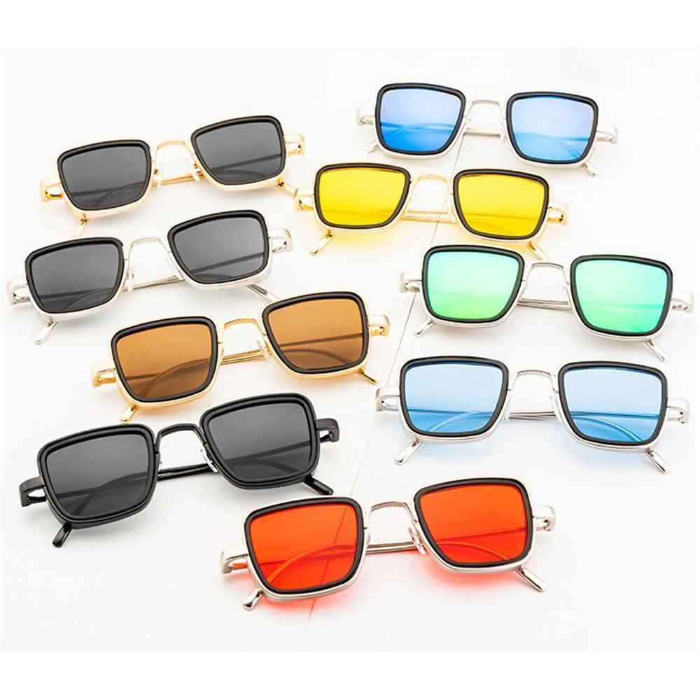 2021 New Vintage Metal Steampunk Sunglasses Men Women Retro Square Men039S Sun Glasses Male Trendy Shades Eyewear UV4007900989