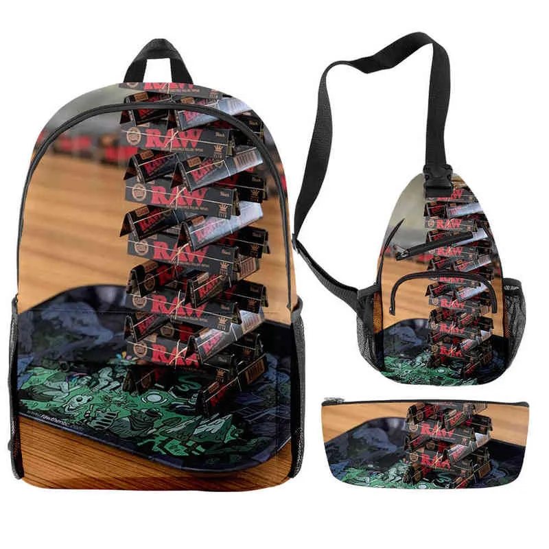 RAW Set Men Dames Backpack Sigaar Oxford Waterdichte rugzakzakken Unisex Outside Wandelen Bicycle Bag Laptop Bags2220593