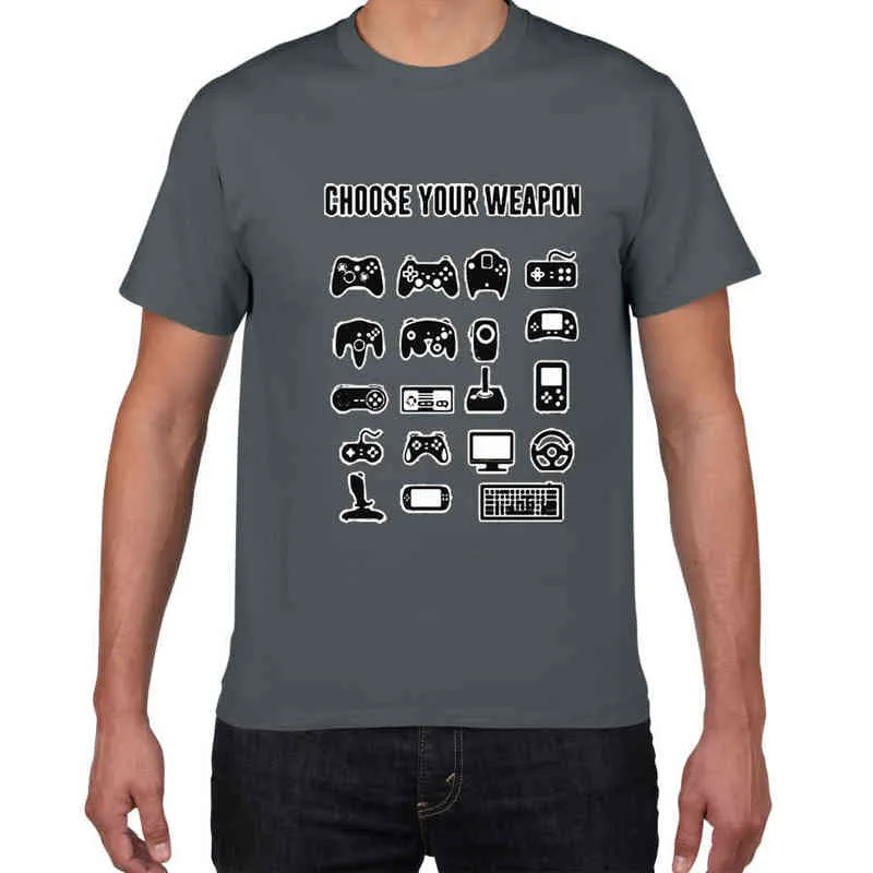 Choose Your Weapon Gamer Novelty Video Games Sarcastic Mens Funny T Shirt game fan Game Controller streetwear men tshirt men Y220214