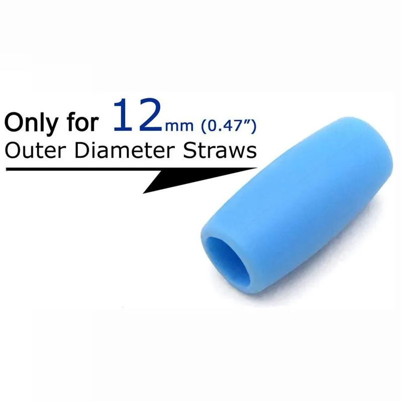 Drinking Straws 12mm Multi-Colors Food Grade Silicone Straw Tips Cover Soft Reusable Metal Stainless Steel Nozzles Only Fit For 1 261w
