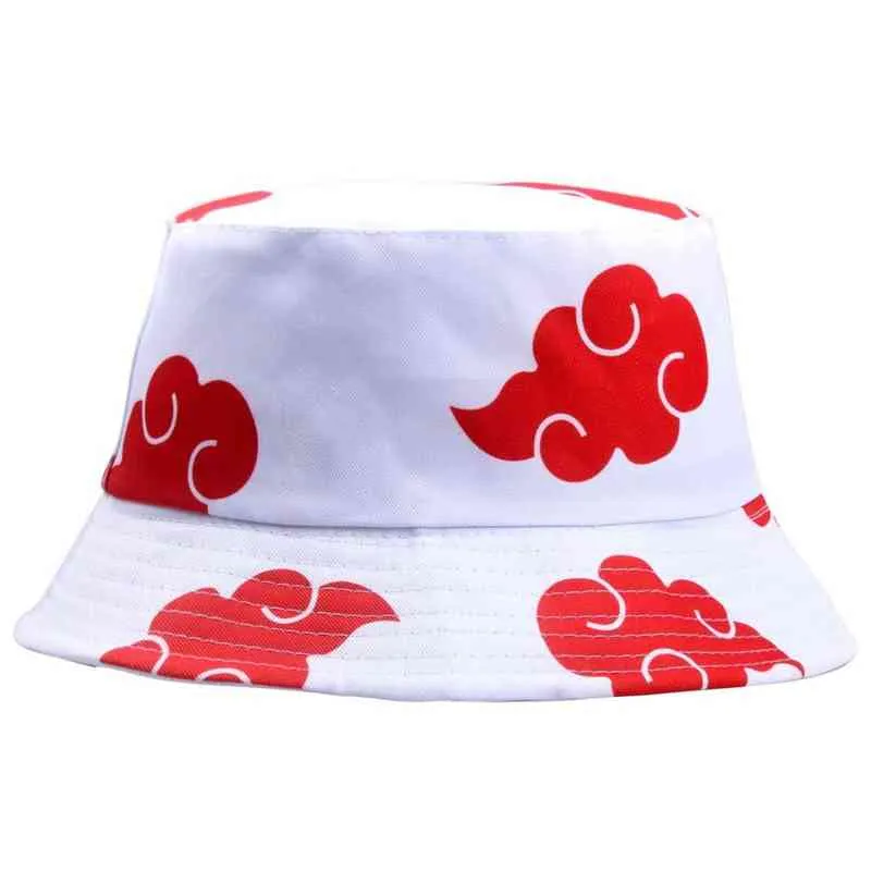 Rimiut Red Cloud Anime Cartoon Embroidery Bucket Hat Cotton Custom Men Women Sun Protect Fishing Hats Summer Caps Y220301