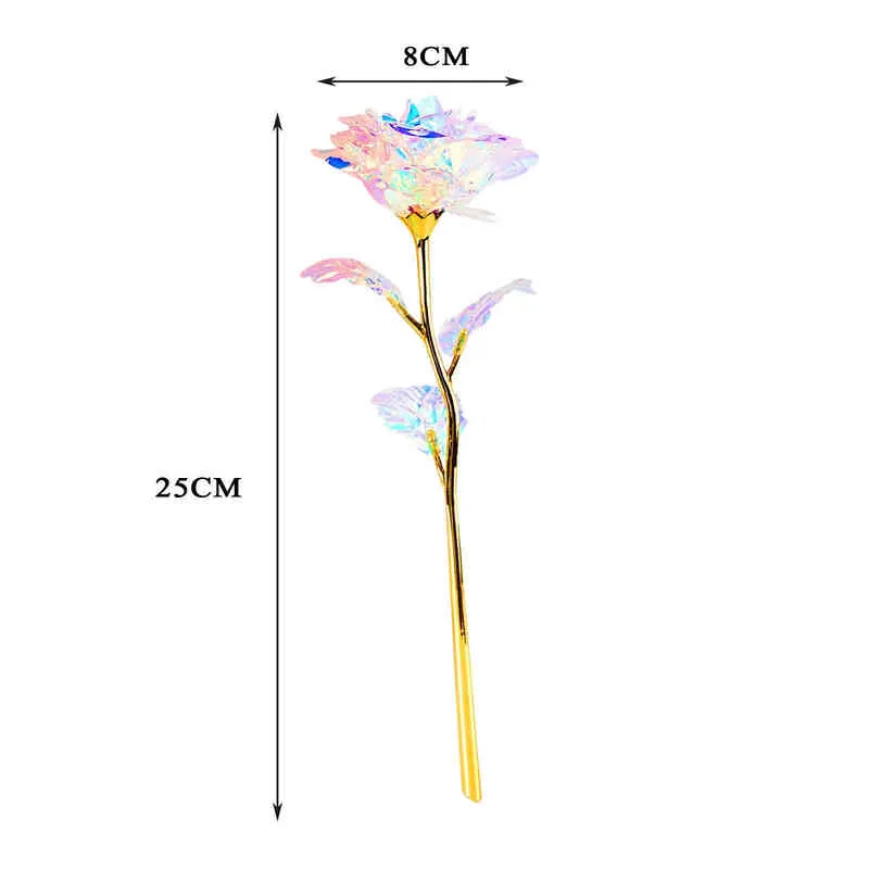 Gåvor för kvinnor galax rose för evigt blomma konstgjorda blommor kristall ros unika gåvor för kandidat färgglad konstgjord blommor galaxplast