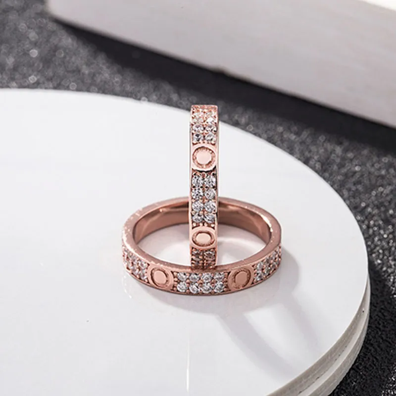 love ring womens couple Diamond screw stainless steel zircon jewelry gifts for woman Accessories wholesale