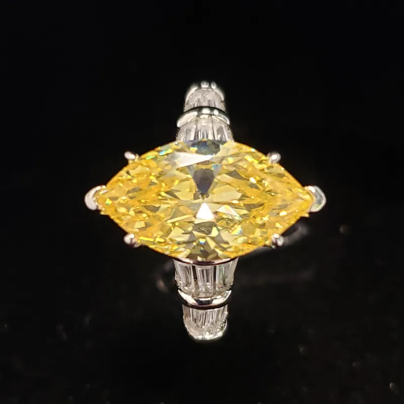 OEVAS 100% 925 Sterling Silver Musing 6 Carats Topaz High Carbon Diamond obrączki do kobiet Zaręczyny Prezent Biżuterii