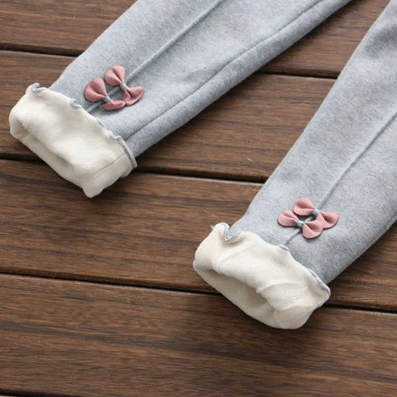 Meninas calças quentes inverno crianças engrossar outwear acoplamento de algodão crianças calças de lã bebê casual 2-6t 210611