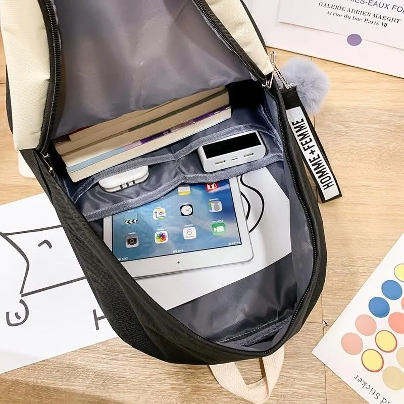 Повседневные рюкзаки модные женщины установить школьную сумку милые корейские сумки для плеча колледжа для девочек -подростков Book263u