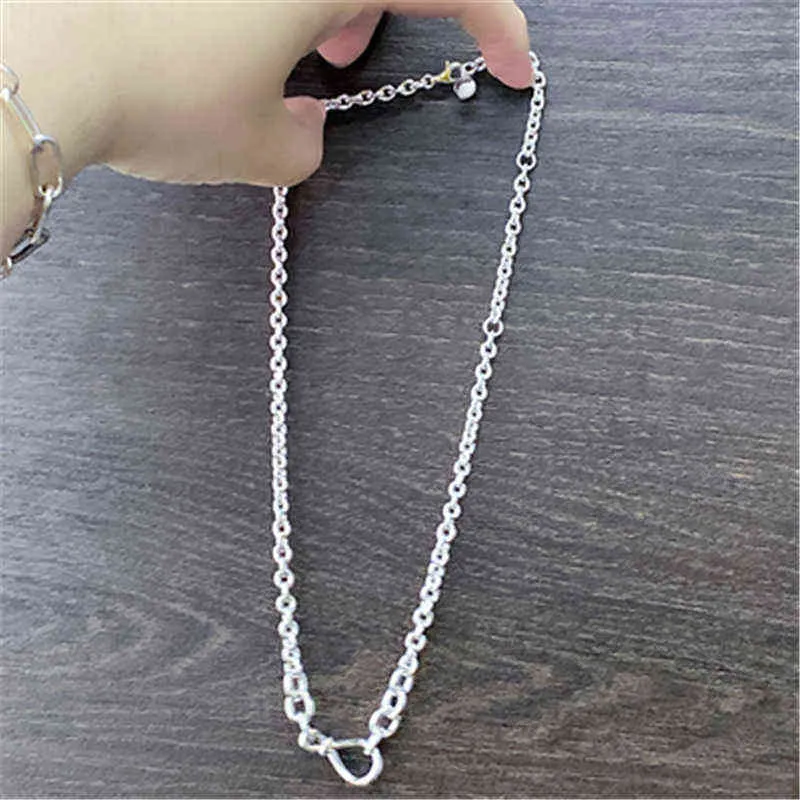Original Real 925 Sterling Silver Chunky Infinity Knot Chain Necklace Fit Original Charms Jewelry317i2858796