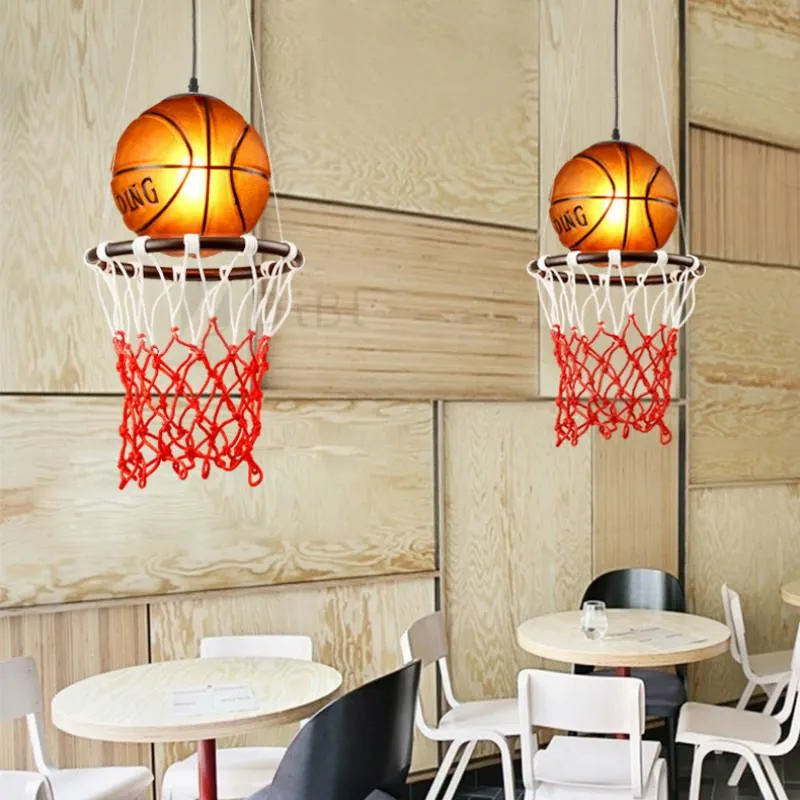 Basketbal Hanglamp Keuken Hanglamp Voetbal Glazen Verlichting Kinderkamer Industriële Hanglamp Verlichting Lampen2397