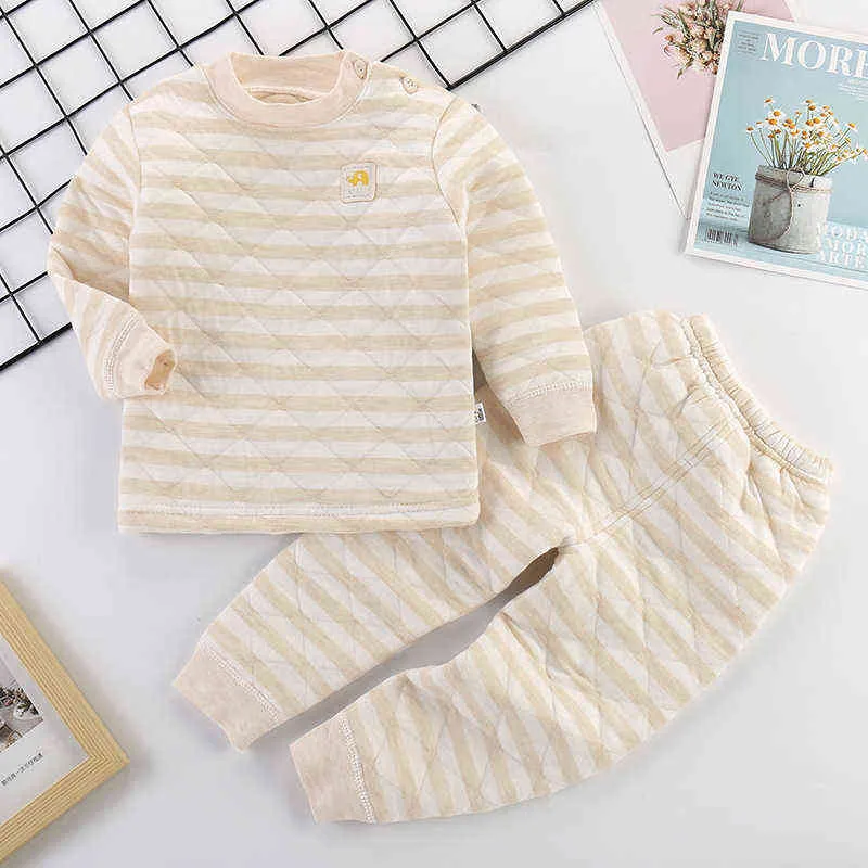 Kid Pyjama Winter Kinderkleding Sets Warme Fleece Pyjama Voor Jongens Dikker Meisjes Nachtkleding Baby Thermisch Ondergoed 211130