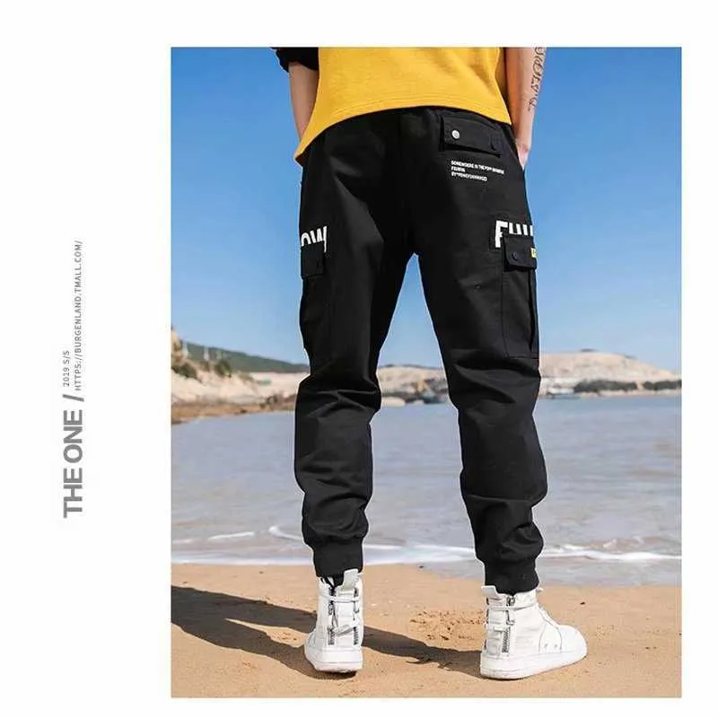 Pantaloni cargo da uomo Inghilterra Style Streetwear Element Harem Pantaloni alla caviglia Hip Hop jogging Pantaloni sportivi da uomo casual X0723