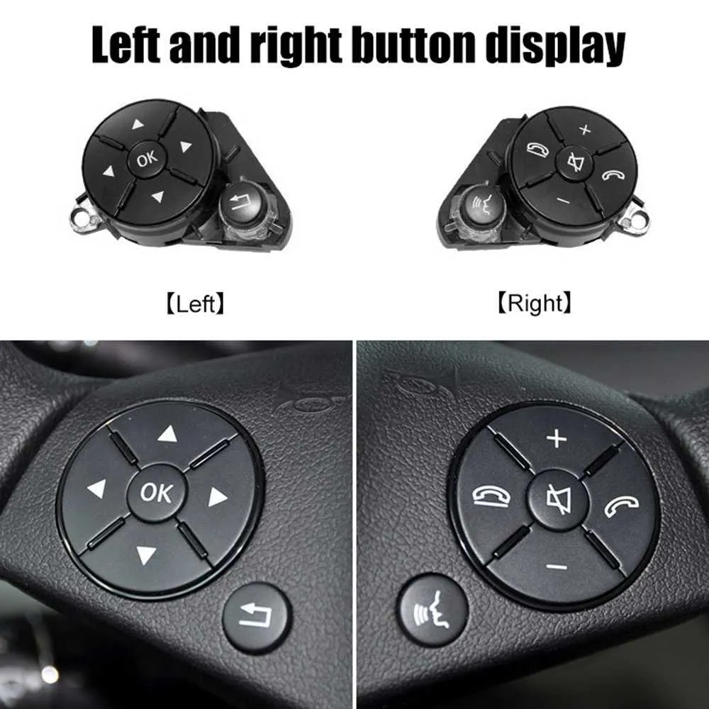 Left Right Car Steering Wheel Switch Control Button Trim Cover Kit voor Mercedes Benz W204 X204 W212 C E GLK Class 2008-2015