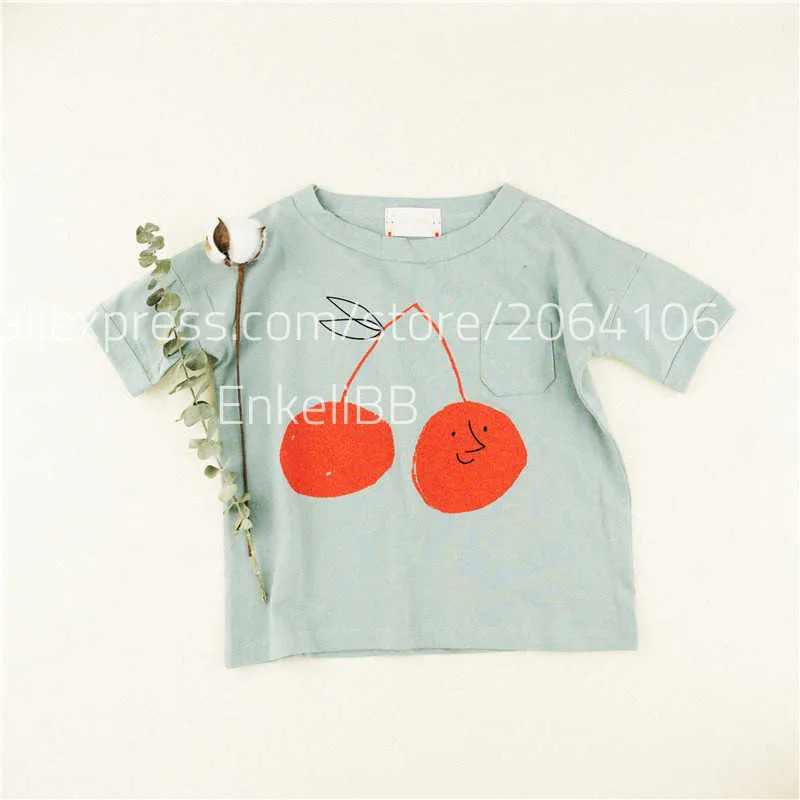 Enfants Summer Vintage T-shirt Garçons et filles Mode Dessin animé Marque Design Tops 100% coton Enfant Enfant T-shirt 210619