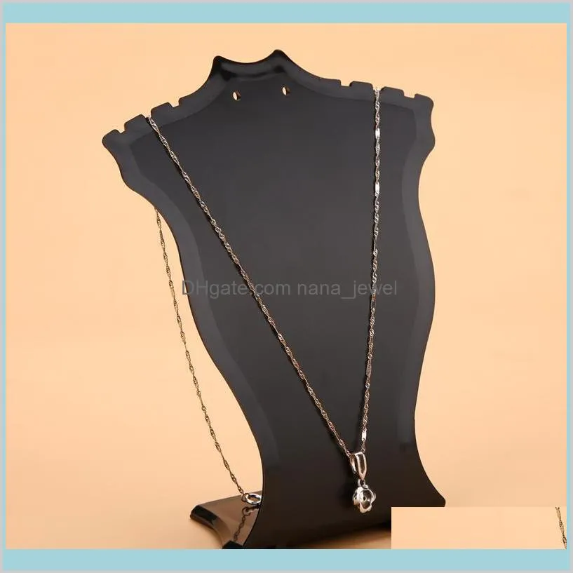 Verpakking Sieraden Hanger Ketting Kettinghouder Oorbel Buste Displaystandaard Showcase Rack Zwart Wit Transparant Drop Delivery 202225Y