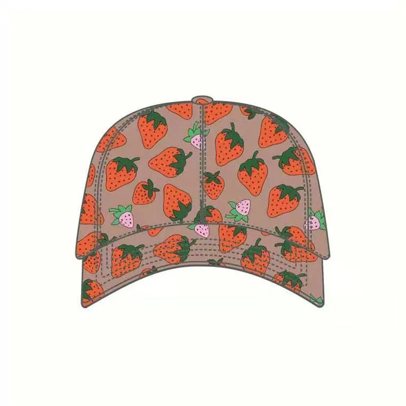 볼 캡 고품질 딸기 야구 모자 여름 태양 모자 야외 조절 가능한 남자와 여자 모자