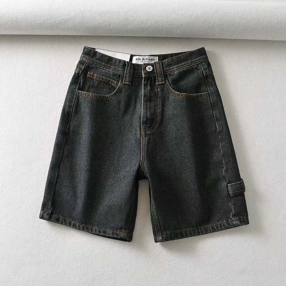 Short d'été pour femme Vintage short en jean noir femme short en jean bleu grande taille coréen jean court feminino 210625