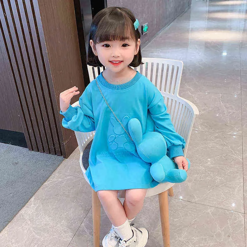 Girl Sets Children Kids Clothe Cute Winter Long Sleeve Classic Outfit with Bag for 1-12T Casual Birthday Party Holiday Suit G220310