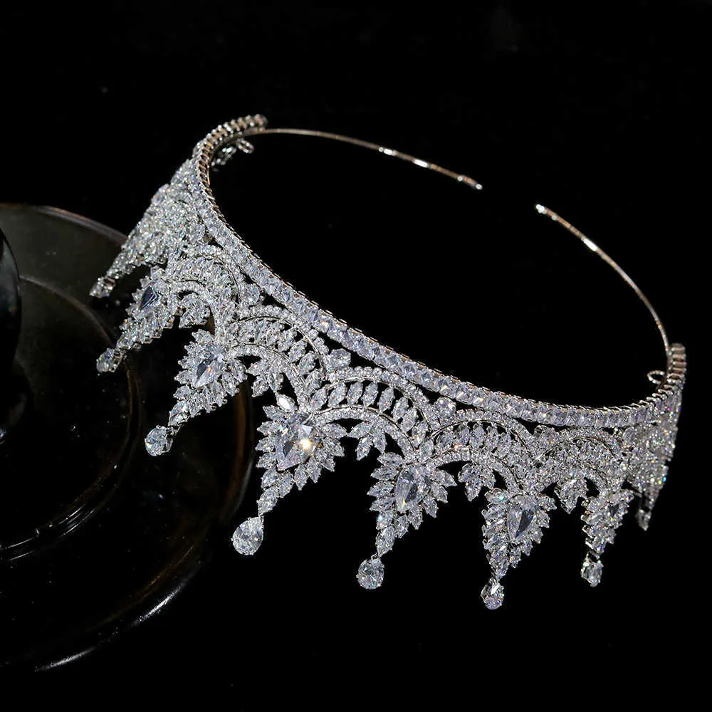 ASNORA Luxury Tiaras And Crowns engagement tiara wedding crown, evening dress accessories bridal jewelry CZ zirconia tiara X0625