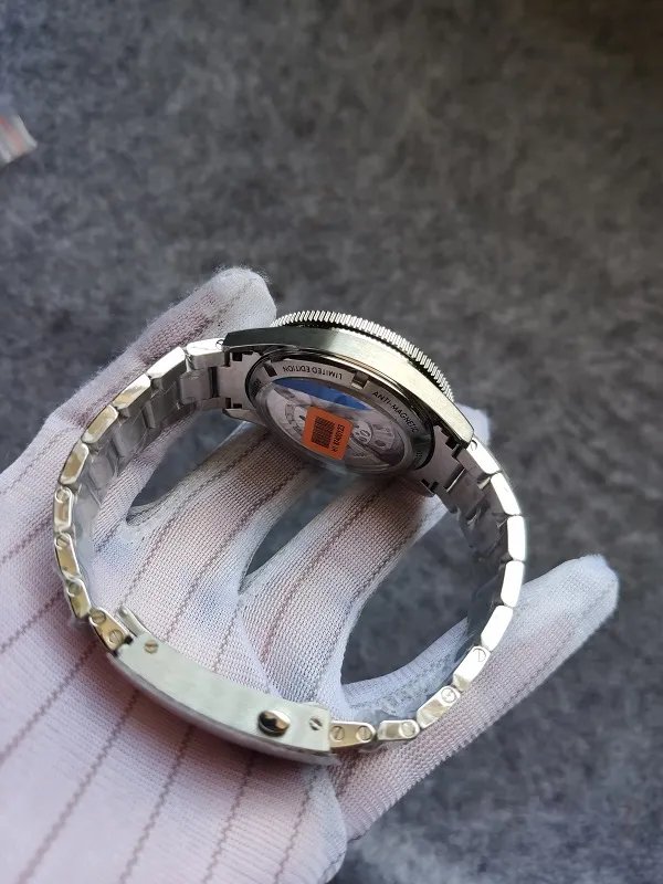 gåva extra nato rem 41mm män titta på män armbandsur safir kristall armband vattentät automatisk rörelse begränsad upplaga2144