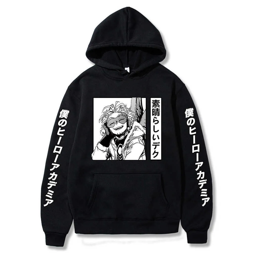 My Hero Academia Hoodies Anime Hawks Bedruckter Hoodie Hip Hop Langarm Streetwear Männlich Y0803