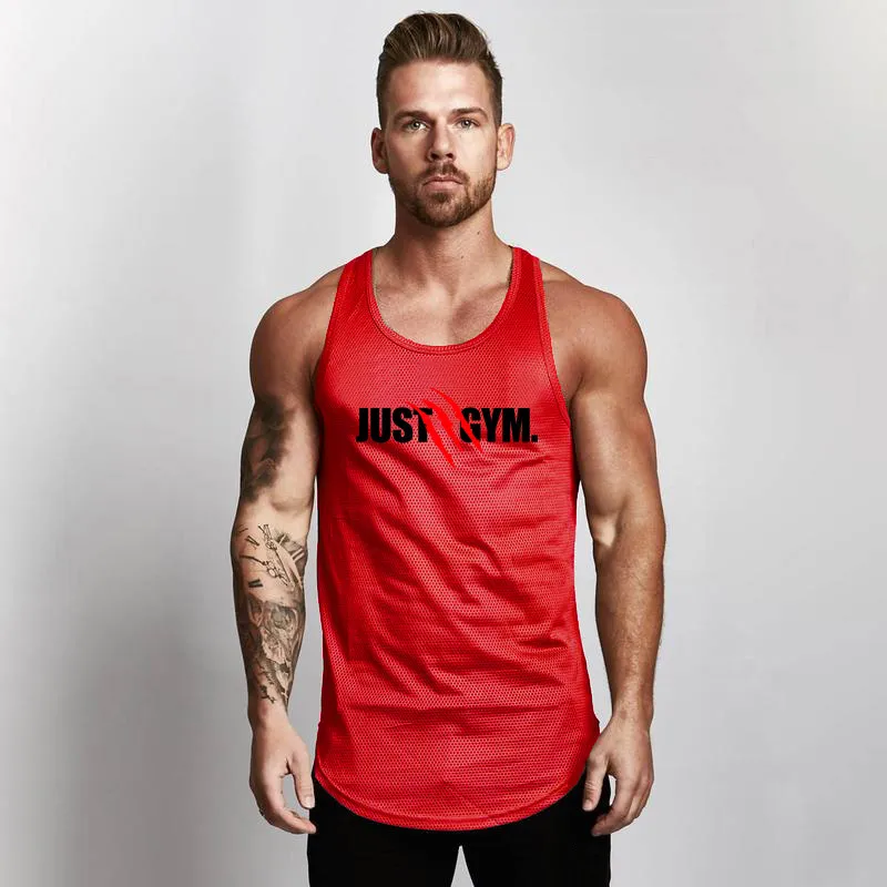 Marke Fitness Stringer Tank Tops Männer Nur Turnhallen Hemd Sportwear Singlet Männer Canotta Bodybuilding Tanktop Mesh Unterhemd Männlich 210421