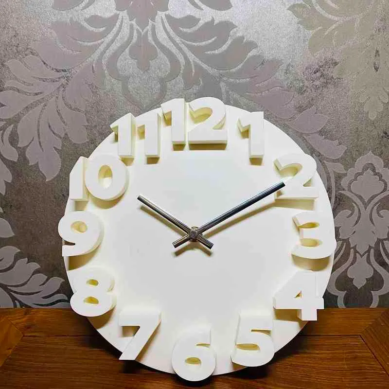 Nowoczesny minimalistyczny Creative Clock Wall Room 3D Stereo Osobowość Clock Mute Wall Watch Nordic Home Decoration Akcesoria H1230