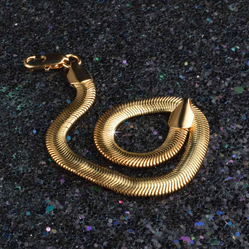 Drop Dropship Damen Herren Edelstahl Curb Snake Black Gold Armband für Herren Modeschmuck